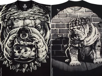  CATS SUCK BULLDOG-STREET LIFE-T-SHIRT-BLACK